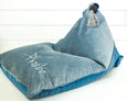 Personalised Bean Bag Chair Velvet Blues - Honeysuckle and Lime