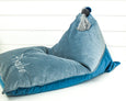 Personalised Bean Bag Chair Velvet Blues - Honeysuckle and Lime